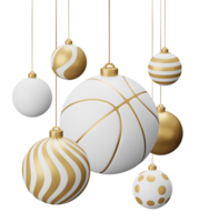 Golden Basketball Hanging Christmas Balls png