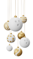 Golden Bowling Hanging Christmas Balls png