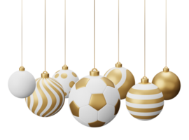 Golden Football Hanging Christmas Balls png