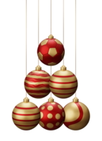 Red and Gold Football Hanging Christmas Balls png