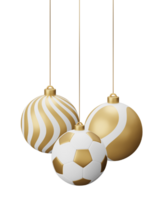 Golden Football Hanging Christmas Balls png