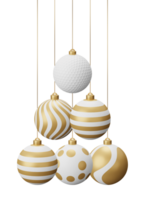 Golden Golf Hanging Christmas Balls png