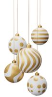 Golden Hanging Christmas Balls png