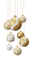 d'or pendaison Noël des balles png