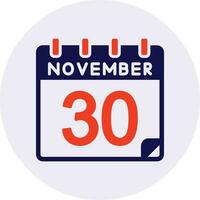 30 November Vector Icon