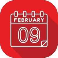 9 February Vector Icon