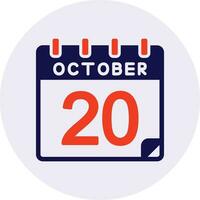 20 October Vector Icon