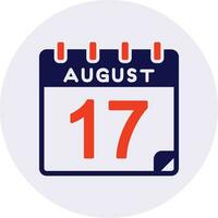 17 August Vector Icon