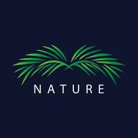 Palm Leaf Logo, Green Plant Design Vector Illustration Template