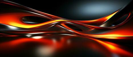 Abstract red and black technology wave background. AI Generated. photo