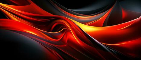 Abstract red and black technology wave background. AI Generated. photo