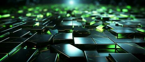 Abstract glowing cubes in space. Futuristic background with glowing cubes. AI Generated. photo