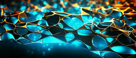 Abstract technology background. Network connection structure with glowing particles. AI Generated. photo
