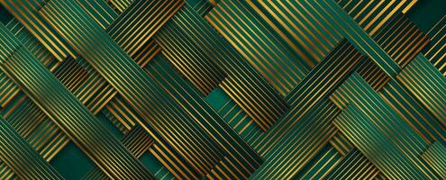 Turquoise abstract background with golden linear pattern vector