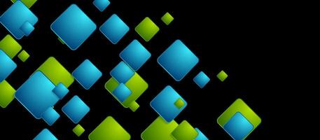 Geometry minimal background with green blue squares vector