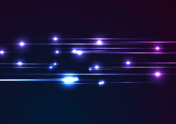 Blue ultraviolet neon glowing laser lines hi-tech background