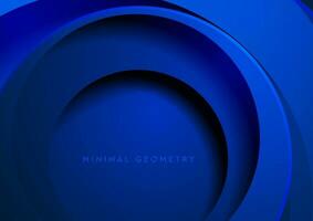 Dark blue geometric tech background with circles vector