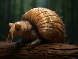 AI generative Realistic Alien snail like creature xenomorph close up photo