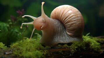 AI generative Realistic Alien snail like creature xenomorph close up photo