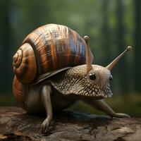 AI generative Realistic Alien snail like creature xenomorph close up photo