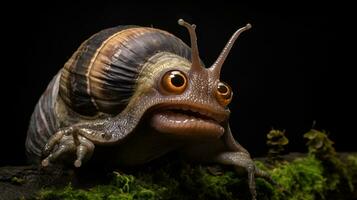 AI generative Realistic Alien snail like creature xenomorph close up photo