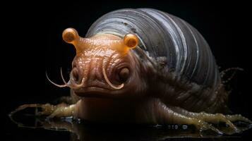 AI generative Realistic Alien snail like creature xenomorph close up photo