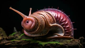 AI generative Realistic Alien snail like creature xenomorph close up photo
