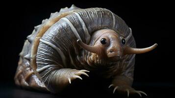 AI generative Realistic Alien snail like creature xenomorph close up photo