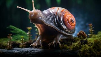 AI generative Realistic Alien snail like creature xenomorph close up photo