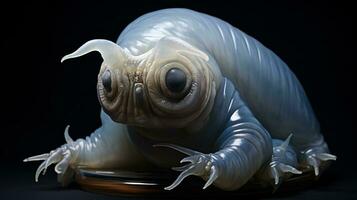 AI generative Realistic Alien snail like creature xenomorph close up photo