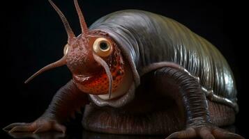 AI generative Realistic Alien snail like creature xenomorph close up photo