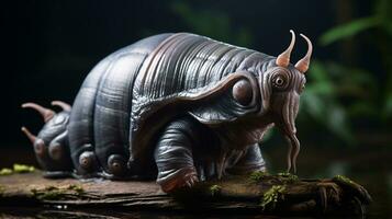 AI generative Realistic Alien snail like creature xenomorph close up photo