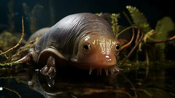 ai generative realistic alien snail like xenomorph hybrid creature close up photo