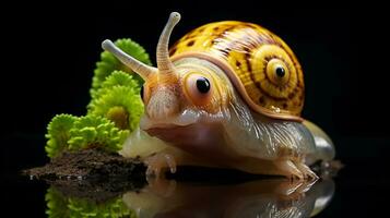 ai generative realistic alien snail like xenomorph hybrid creature close up photo