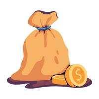 Trendy Money Sack vector