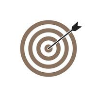 Brown bullseye dart target icon. Dart target goal marketing sign. Arrow dart logo vector. Winner dart sign. vector