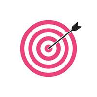 Pink bullseye dart target icon. Dart target goal marketing sign. Arrow dart logo vector. Winner dart sign. vector