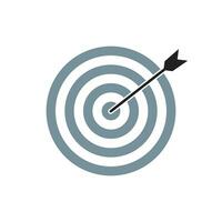 Grey bullseye dart target icon. Dart target goal marketing sign. Arrow dart logo vector. Winner dart sign. vector