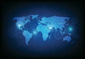 Global network connection. World map point and line composition concept of global business. Vector Illustration