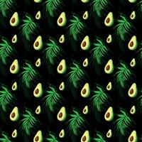Avocado with leaf Seamless Pattern Design vector