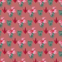 Flower and leaf Seamless Pattern Design vector