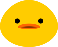 Cute yellow face duck icon png