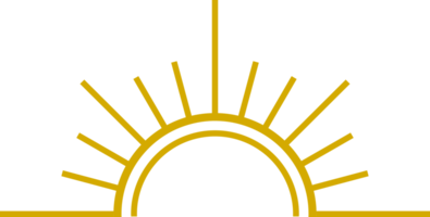 Sun with sunshine light rays boho icon png