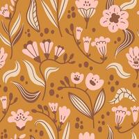 Modern cozy floral seamless pattern vector