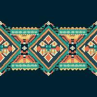 Geometric ethnic pattern, Cross Stitch, Pixel pattern, Design for clothing, fabric, background, wallpaper, wrapping, batik, Knitwear, Embroidery style, Aztec geometric art ornament print vector