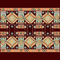 Geometric ethnic pattern, Cross Stitch, Pixel pattern, Design for clothing, fabric, background, wallpaper, wrapping, batik, Knitwear, Embroidery style, Aztec geometric art ornament print vector