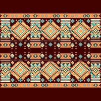 Geometric ethnic pattern, Cross Stitch, Pixel pattern, Design for clothing, fabric, background, wallpaper, wrapping, batik, Knitwear, Embroidery style, Aztec geometric art ornament print vector