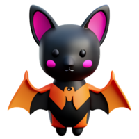 cute 3d ghost of bat flying, Halloween concept theme elements png file transparency