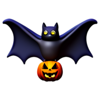 cute 3d ghost of bat flying, Halloween concept theme elements png file transparency