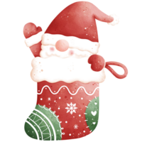 Watercolor Christmas Gnome Illustration png